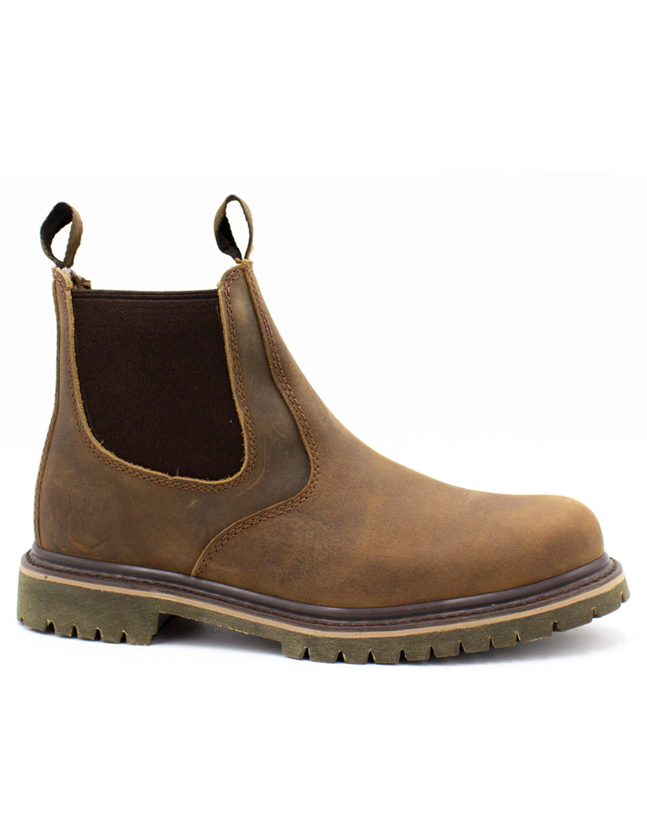 Bota Para Trabajo Chelsea Estilo C1108 Crazy Tabaco