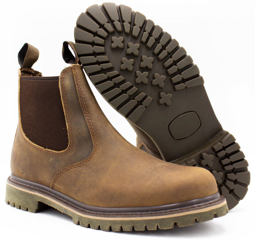 Bota Para Trabajo Chelsea Estilo C1108 Crazy Tabaco