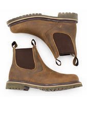 Cargar imagen en el visor de la galería, Bota Para Trabajo Chelsea Estilo C1108 Crazy Tabaco