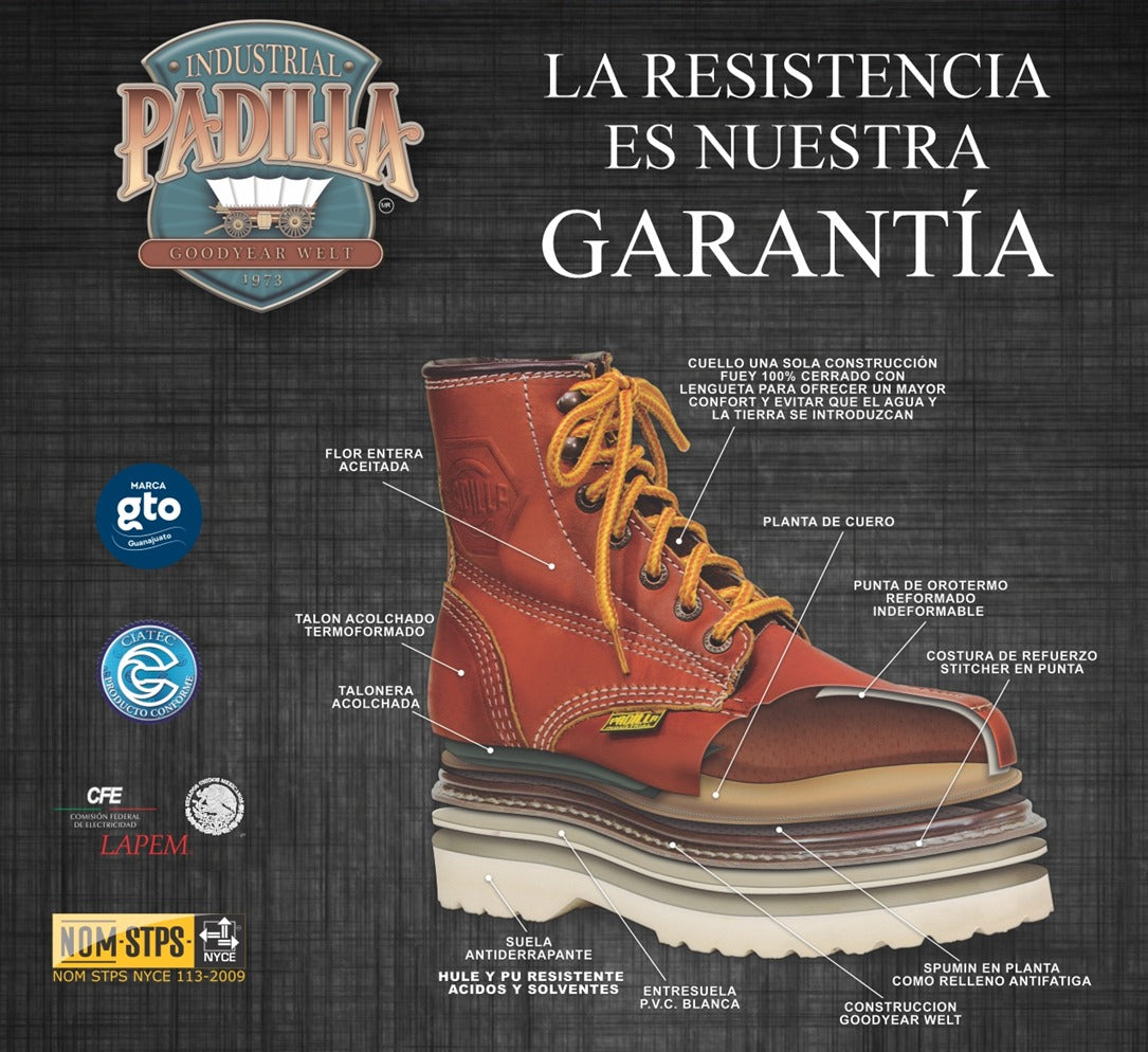 Bota Para Trabajo Padilla Estilo A215 Crazy Tabaco
